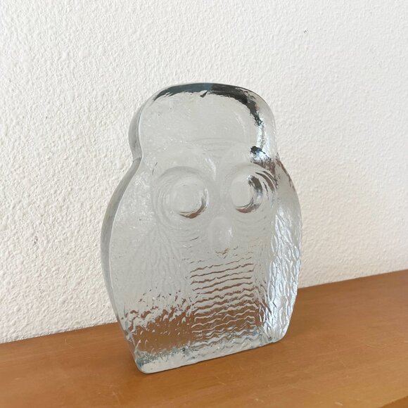 Vintage Blenko Cast Glass Owl Bookend Figurine Sculpture MCM Mid Century Modern - Picture 2 of 8